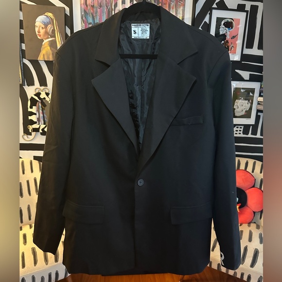 LONDON ROCK HAND PRESSED RHINESTONE OVERSIZED BOYFRIEND BLAZER SZ S/4 - Picture 9 of 11